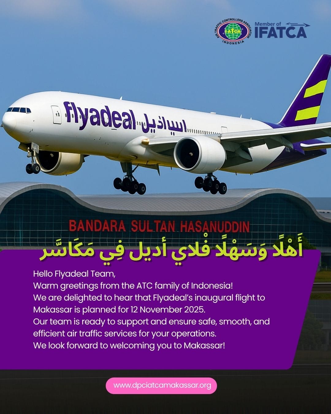 Makassar Jadi Gerbang Baru Flyadeal ke Indonesia, Penerbangan Perdana 12 November 2025